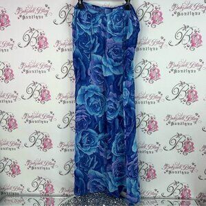 La SENZA pants sheer roses lightweight coverup y2k flowers floral Blue Rose